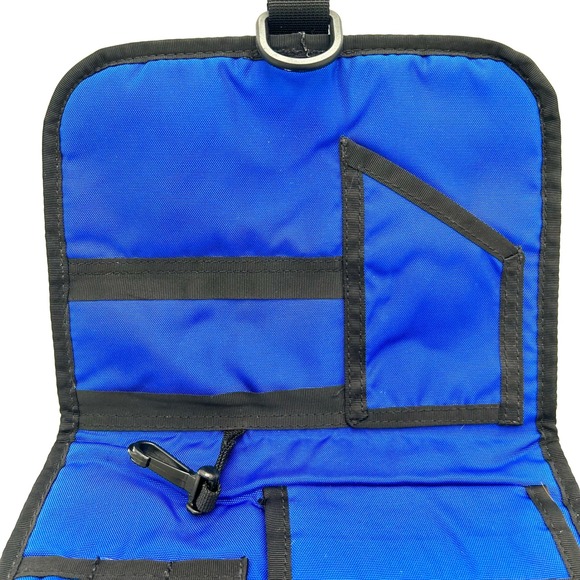 LL Bean Black Blue Nylon Hanging Tri-Fold Shower Caddy Travel Bag Organizer - Picture 5 of 6